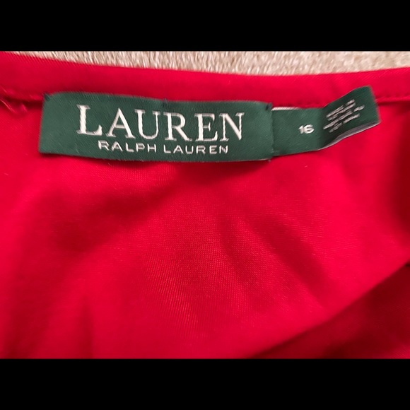 Lauren Ralph Lauren size 16 red long sleeve dress - Picture 3 of 3